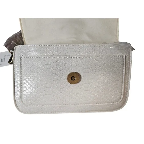 The Drop Avalon Crossbody Bag Women OS Ivory NEW Faux Snake Skin GH27122-IVORY - Picture 6 of 10